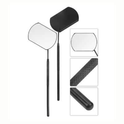 Espátulas retangulares com superfície preta e branca e cabos texturizados pretos