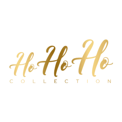 Logótipo Ho Ho Ho COLLECTION com letras douradas em fundo branco