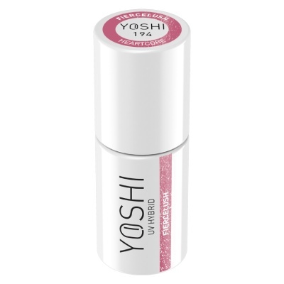 Verniz de unhas YOSHI UV HYBRID branco com detalhes rosa