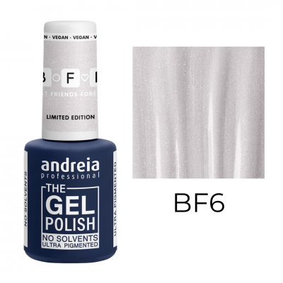 Esmalte de gel Andreia Professional The Gel Polish BF6 cinza com brilho prateado