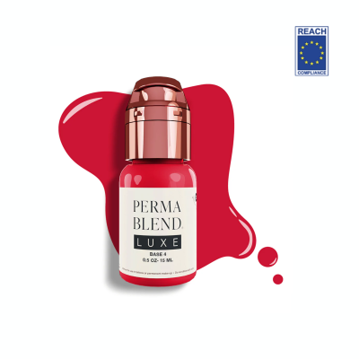 Frasco de tinta vermelha Perma Blend Luxe Base 4 com tampa cobre