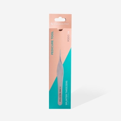 Pinça para pedicure em embalagem azul turquesa e rosa