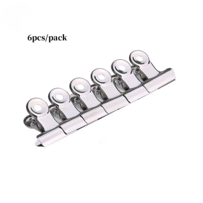 Conjunto de 6 molas metálicas prateadas com acabamento liso