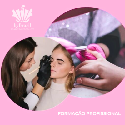 Aplicação de maquiagem profissional com texto Formação Profissional