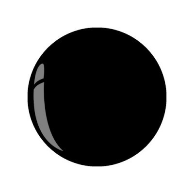 Esfera preta brilhante com reflexos