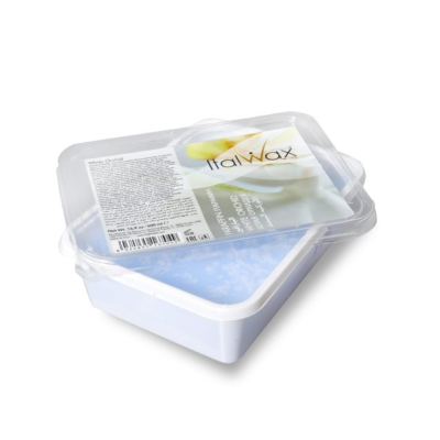 Recipiente plástico com cera azul para depilação ItalWax com tampa transparente