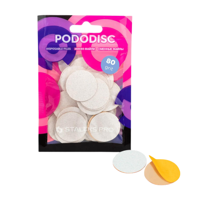 Pacote colorido com discos abrasivos descartáveis para podologia e dois discos soltos