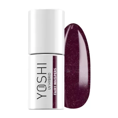 Verniz de unhas UV Hybrid YOSHI Fairy Whispers e amostra da cor