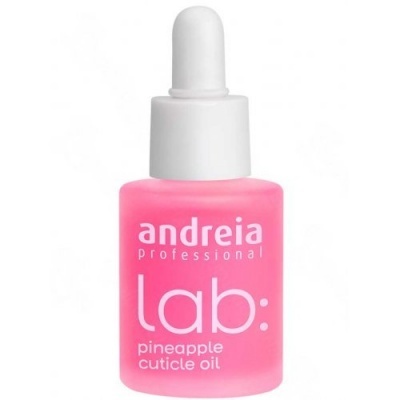 Frasco rosa de óleo para cutículas com conta-gotas branco e texto no rótulo