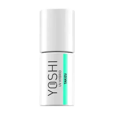 Frasco branco de verniz YOSHI UV HYBRID TAKIZU com tampa branca