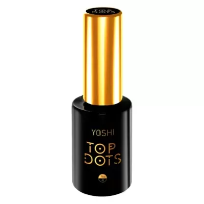 Frasco de verniz para unhas YOSHI TOP DOTS preto com tampa dourada