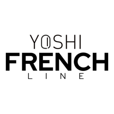 Logótipo Yoshi French Line preto e branco