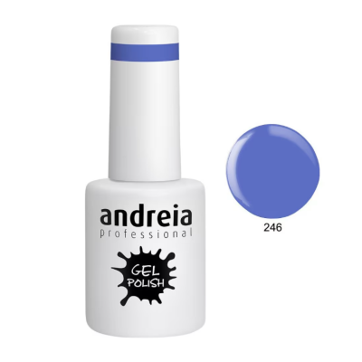 Esmalte gel Andreia Professional branco com tampa azul e cor 246