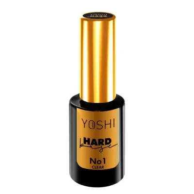 Frasco de verniz para unhas YOSHI HARD No1 CLEAR com tampa dourada