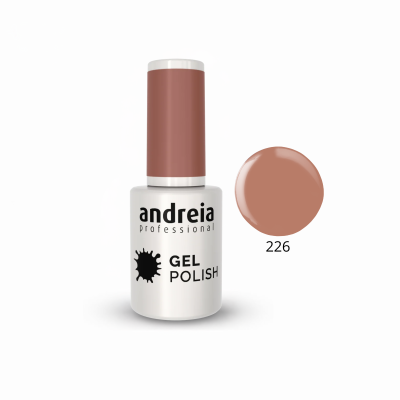 Garrafas de esmalte em gel castanho nude Andreia Professional 226.