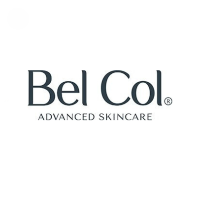 Logótipo com texto 'Bel Col ADVANCED SKINCARE' preto em fundo branco