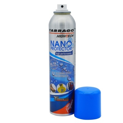 Frasco spray metálico TAR RAGO NANO PROTECTOR com tampa azul removida