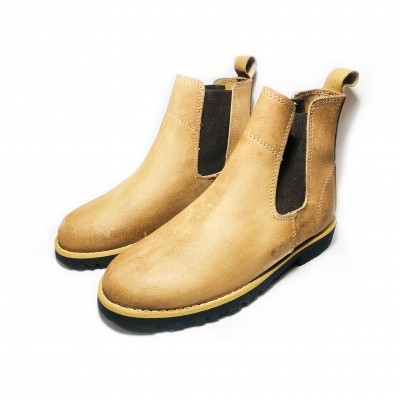 Botas Chelsea bege claro com elásticos pretos