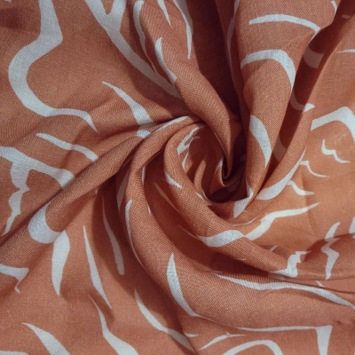 Tecido Linho SALMÃO PÁSSAROS BRANCOS