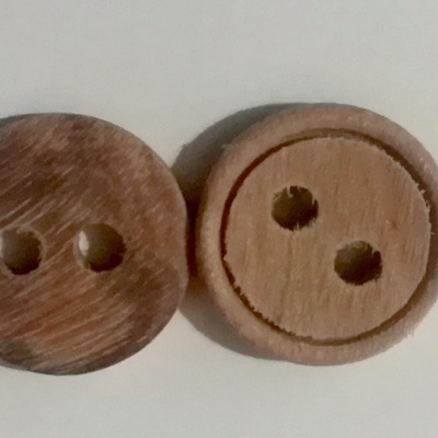 Bouton en Madeira  mm, lot de 12