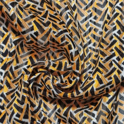 Tecido Chiffon c/Lurex NOIR OCRE