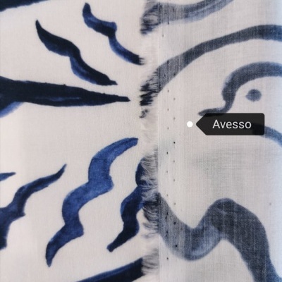 Tissu Voile BLUE BIRD