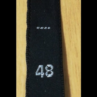 Étiquette de tailles « NUMÉROS ADULTES » NOIR