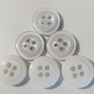 White Gloss Button - 12 mm Pack of 12