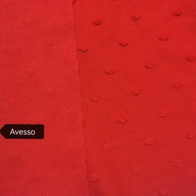 Jersey Jacquard Peluche con elastano RELIEVES ROJOS
