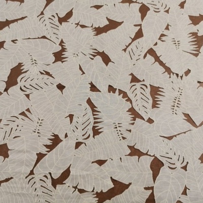 Tejido tul bordado FOLHEADO BLANCO