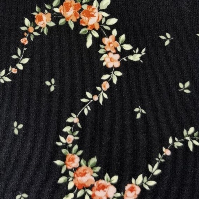 Jersey avec élasthanne FLOWERS
