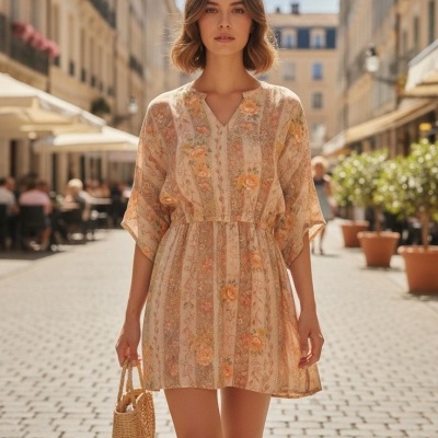 Tecido Viscose VINTAGE LARANJA