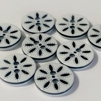 Botão Flor Preta - 12 mm Pack 12