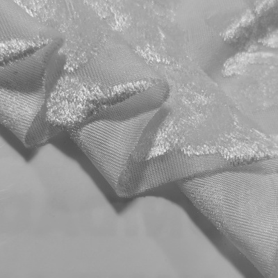 Terciopelo Jacquard Flores relieve BLANCO