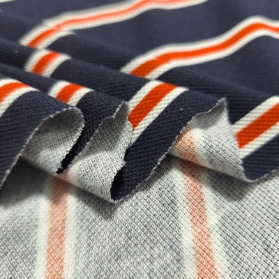 Malha Piquet Algodão DARK BLUE STRIPES