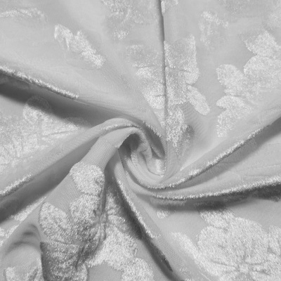 Veludo Jacquard Flores c/ relevo BRANCO