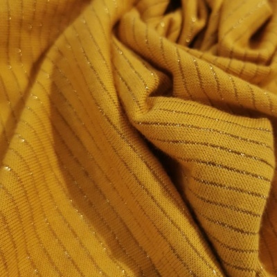 Malha Jersey Riscas c/Lurex AMARELO MOSTARDA
