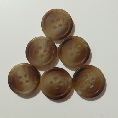 Botão Bege Raiado - 20 mm Pack 12