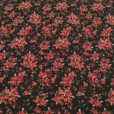 Malha Jersey Jacquard canelado RED ROSE