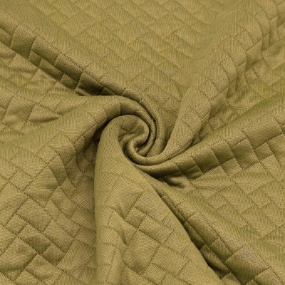 Malha Interlock Jacquard dupla face acolchoada VERDE SECO