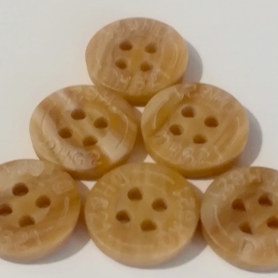 Bouton en plastique beige - 11 mm, lot de 12