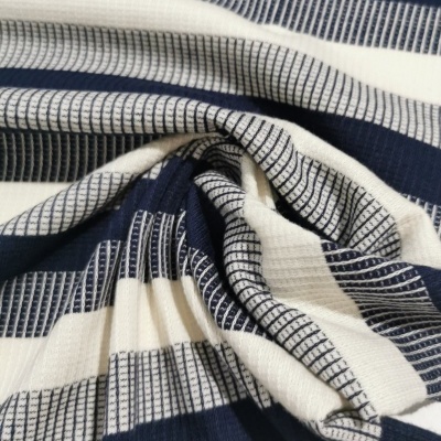 Malha Jacquard RISCAS AZUL/BRANCO