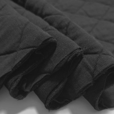 Maille Jacquard Interlock Double Face LOSANGOS NOIR