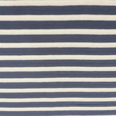 Malha Jersey Jacquard Rendilhada AZUL BRANCO