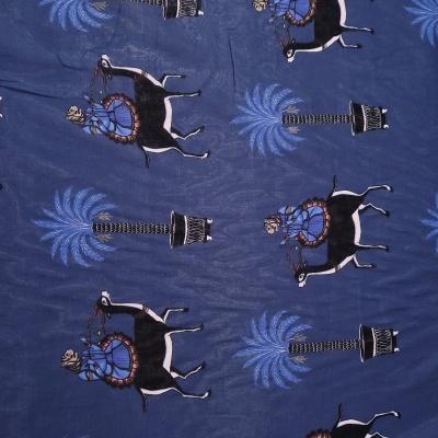 Tecido Algodão AZUL PALMEIRAS