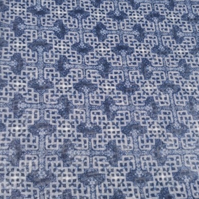 Tissu mousseline CROISÉ BLEU