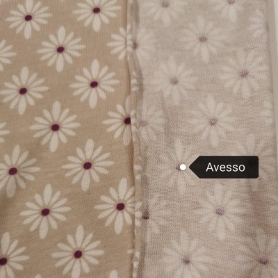 Jersey Cotton Modal Fabric BEIGE FLORAL