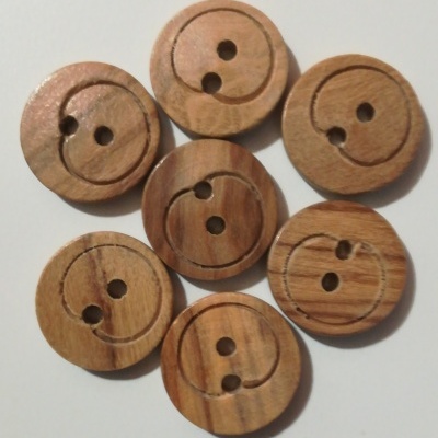 Botão de Madeira - 16 mm  Pack 12