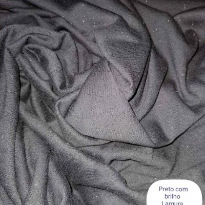 Felpa Americana c/ Carda c/ Lurex PRETO