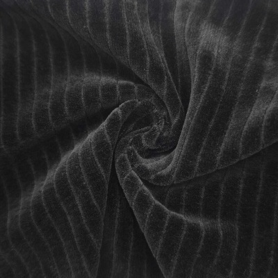 Malha Peluche (tipo veludo) Jaquard c/elastano BLACK